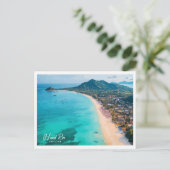 Luftbild Haad Rin Thailand Illustration Postkarte (Stehend Vorderseite)