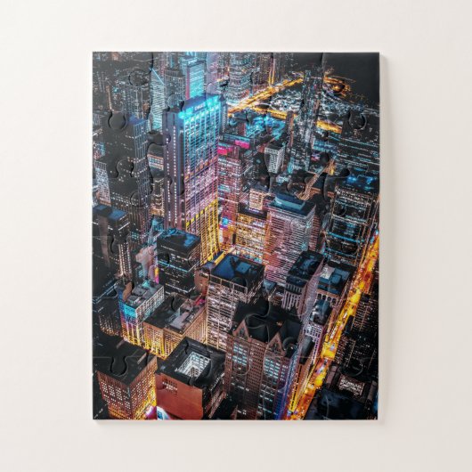 Luftbild in der Nacht Puzzle (Vertikal)