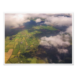 Luftbild-Patchwork aus irischen Ackerflächen und W Fotodruck