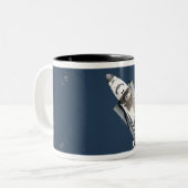 Luftbild Raumfähre Entdeckung 2 Zweifarbige Tasse (Vorderseite Links)