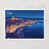 Luftbild Rimini Italien Illustration Travel Postkarte (Vorderseite)