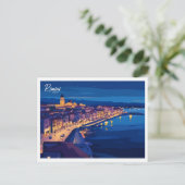 Luftbild Rimini Italien Illustration Travel Postkarte (Stehend Vorderseite)