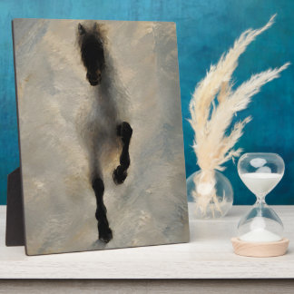 Luftbild Schwarzes Pferd Ölmalerei Wandkunst Fotoplatte
