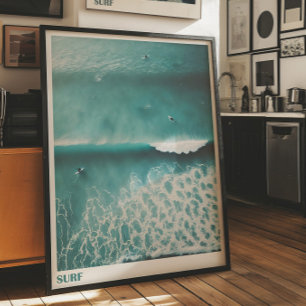 Luftbild-Surf-Fotografie Ozeanwelle Wandposter  Poster