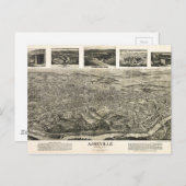 Luftbild von Asheville, North Carolina (1912) Postkarte (Vorne/Hinten)