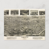 Luftbild von Asheville, North Carolina (1912) Postkarte (Vorderseite)