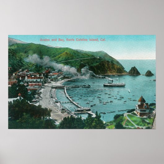 Luftbild von Avalon und Bay Poster (Vorne)