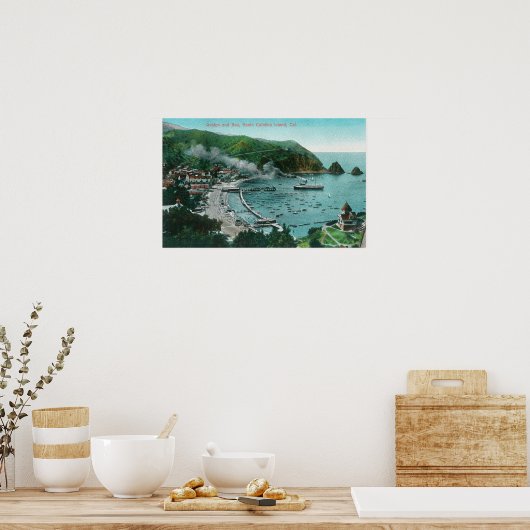 Luftbild von Avalon und Bay Poster (Küche)