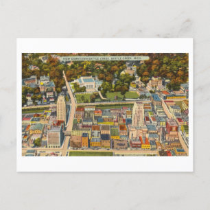 Luftbild von Battle Creek, Michigan, Vintage Postkarte