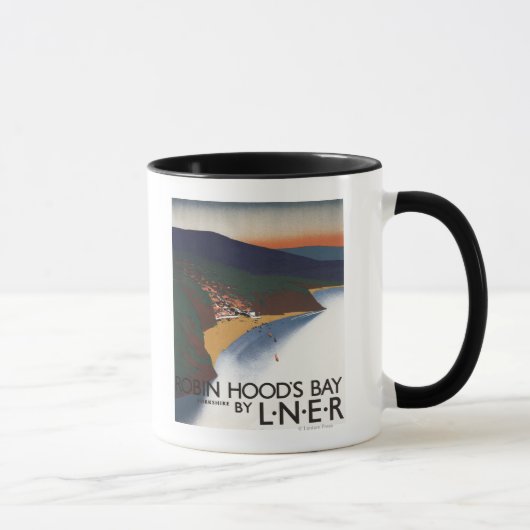 Luftbild von Bay and Cliffs Railway Poster Tasse (Rechts)