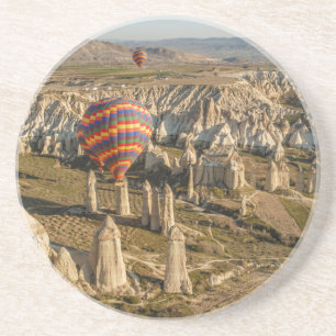 Luftbild von Heißluftballons, Kappadokien 2 Sandstein Untersetzer