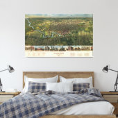Luftbild von Houston, Texas (1891) Leinwanddruck (Insitu (Schlafzimmer))