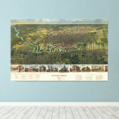 Luftbild von Houston, Texas (1891) Leinwanddruck (Insitu (Holzboden))