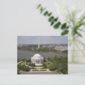 Luftbild von Jefferson und Washington Memorial Postkarte (Stehend Vorderseite)