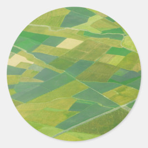 Luftbild von landwirtschaftlich genutzten Flächen  Runder Aufkleber
