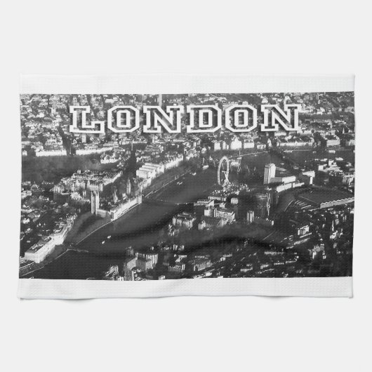 Luftbild von London Geschirrtuch (Horizontal)