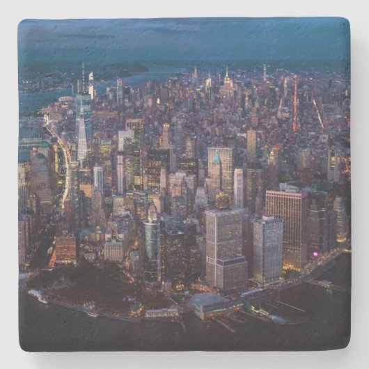 Luftbild von Manhattan Steinuntersetzer (Vorderseite)