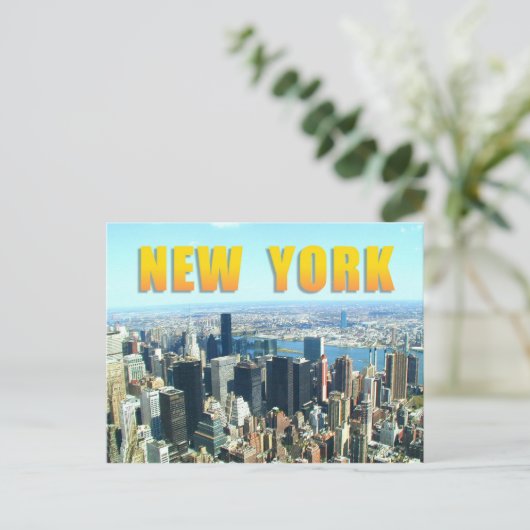 Luftbild von New York City Postkarte (Stehend Vorderseite)
