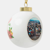 Luftbild von Reykjavik Keramik Kugel-Ornament (Links)