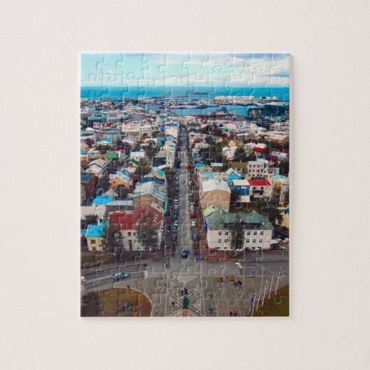 Luftbild von Reykjavik Puzzle (Vertikal)