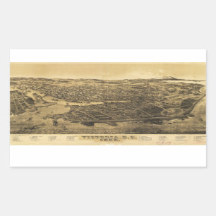 Luftbild von Victoria, B.C., Kanada (1889) Rechteckiger Aufkleber