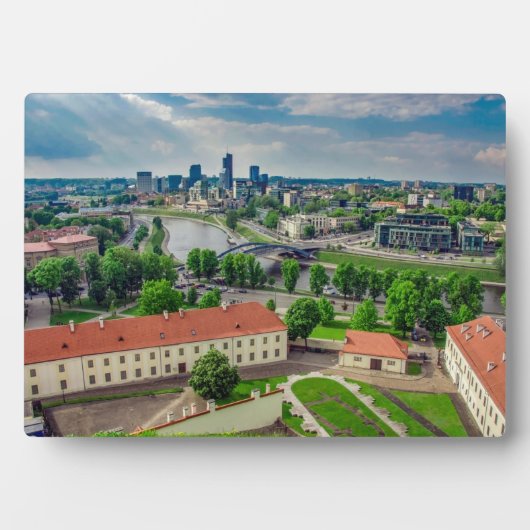 Luftbild von Vilnius, Litauen Fotoplatte (Vorderseite)