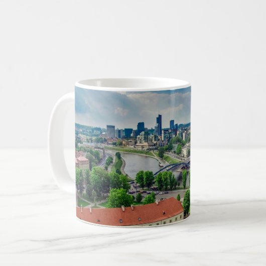 Luftbild von Vilnius, Litauen Kaffeetasse (Vorderseite Links)