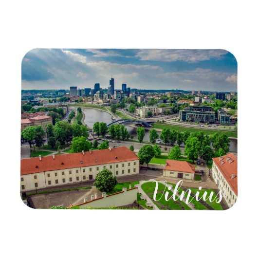 Luftbild von Vilnius, Litauen Magnet (Horizontal)