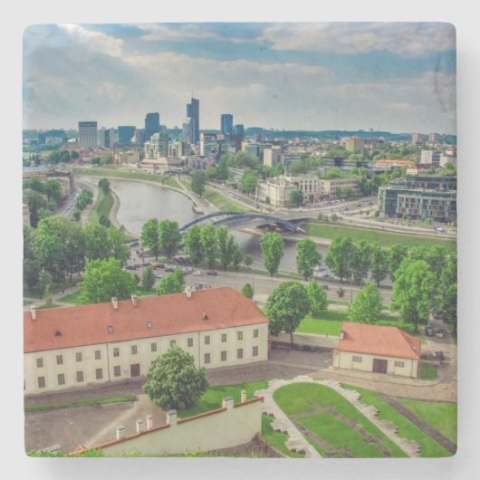 Luftbild von Vilnius, Litauen Steinuntersetzer (Vorderseite)