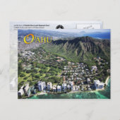 Luftbild von Waikiki Beach und Diamond Head Postkarte (Vorne/Hinten)