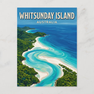 Luftbild von Whitehaven Beach auf der Whitsunday-I Postkarte