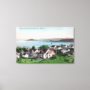 Luftblick auf die Stadt und den See Ewauna Leinwanddruck