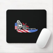 Luftboot 4. Juli USA-Flagge Sumpfboot Fanboot Pa Mousepad (Mit Mouse)