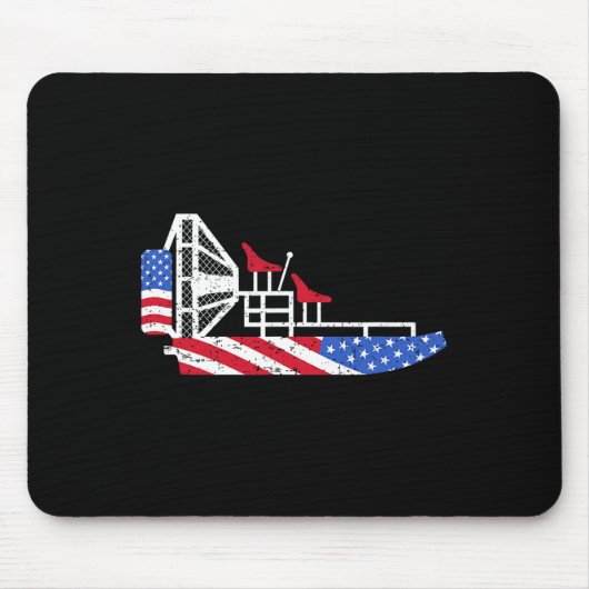 Luftboot 4. Juli USA-Flagge Sumpfboot Fanboot Pa Mousepad (Vorne)