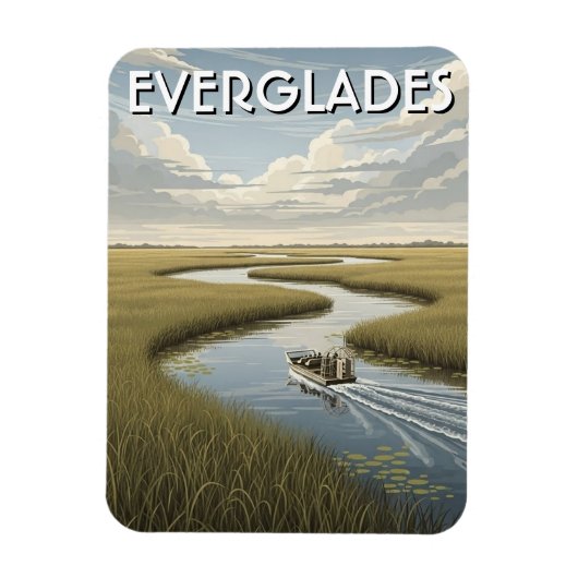 Luftboot Alligator Everglades Nationalpark Florida Magnet (Vertikal)