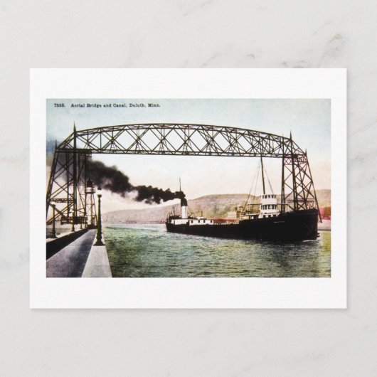 Luftbrücke und Kanal, Duluth, Minn. Postkarte (Vorderseite)