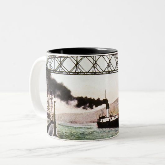 Luftbrücke und Kanal, Duluth, Minn. Zweifarbige Tasse (Vorderseite Links)