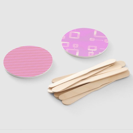 Lüfter mit rosa Streifen Fächer (Non-assembled)