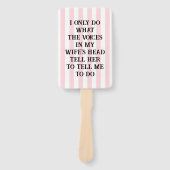 Lüfter mit rosa und weißem Streifen Fächer (Vorderseite)