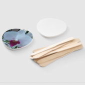 Lüfter mit weißer und lila Orchidee Fächer (Non-assembled)