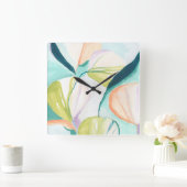 LüfterBlume IV Quadratische Wanduhr (Zuhause)