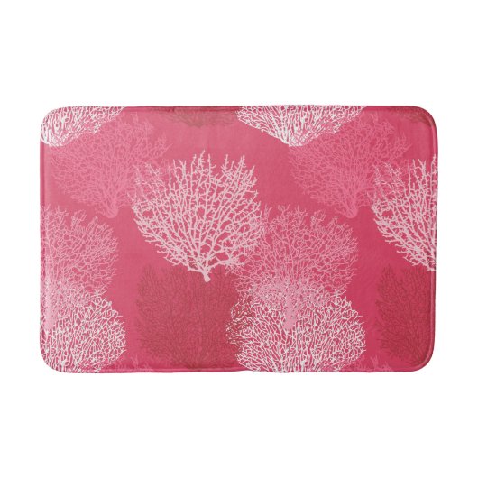 Lüfterkorallenprint, Korallenfarben Badematte (Vorderseite)
