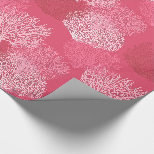 Lüfterkorallenprint, Korallenfarben Geschenkpapier (Ecke)