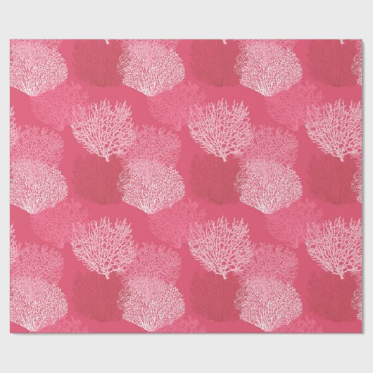 Lüfterkorallenprint, Korallenfarben Geschenkpapier (Flach)