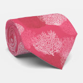 Lüfterkorallenprint, Korallenfarben Krawatte (Gerollt)