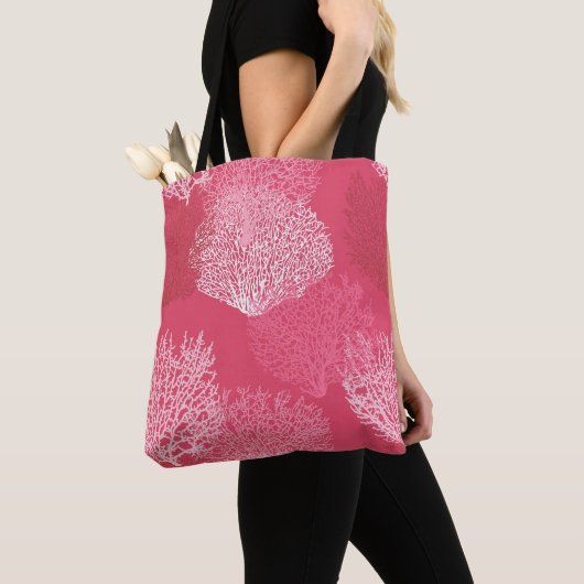 Lüfterkorallenprint, Korallenfarben Tasche (Von Nahem)