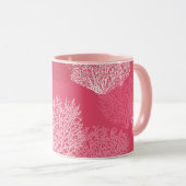 Lüfterkorallenprint, Korallenfarben Tasse (VorderseiteRechts)