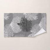 Lüfterkorallenprint, Silbergrau/Grau Badhandtuch Set (Handtuch)