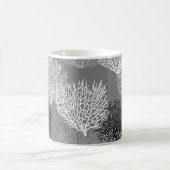 Lüfterkorallenprint, Silbergrau/Grau Kaffeetasse (Mittel)