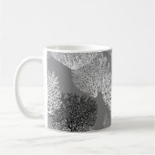 Lüfterkorallenprint, Silbergrau/Grau Kaffeetasse (Links)